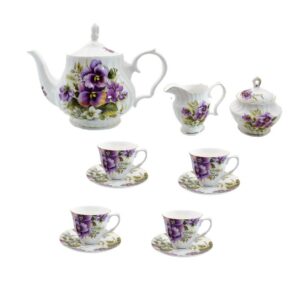 European Violet Teaware