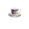 European Violet Teacup and Saucer