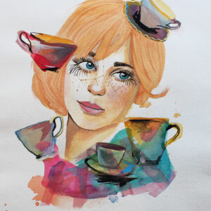 Lady La Faye Teacups Watercolor