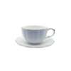 Scalloped white teacup